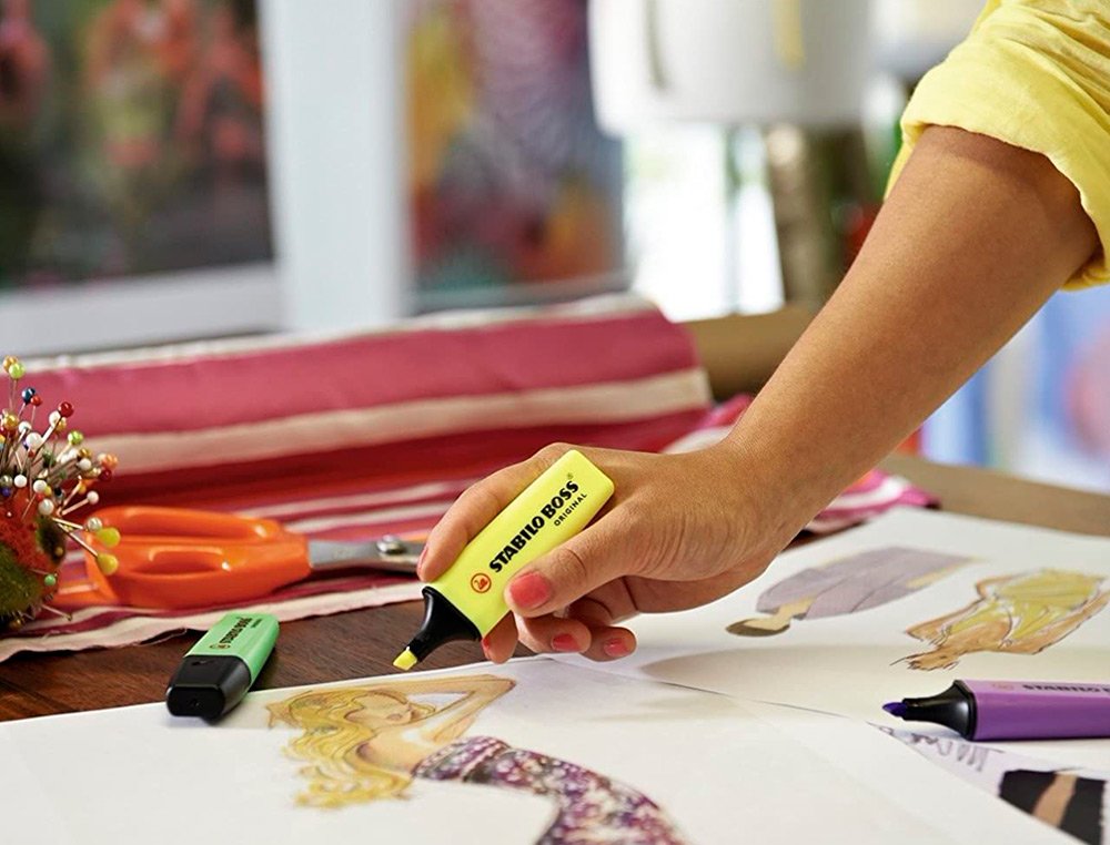MARCADOR FLUORESCENTE STABILO BOSS 70 AMARELO ESTOJO DE 4 UNIDADES