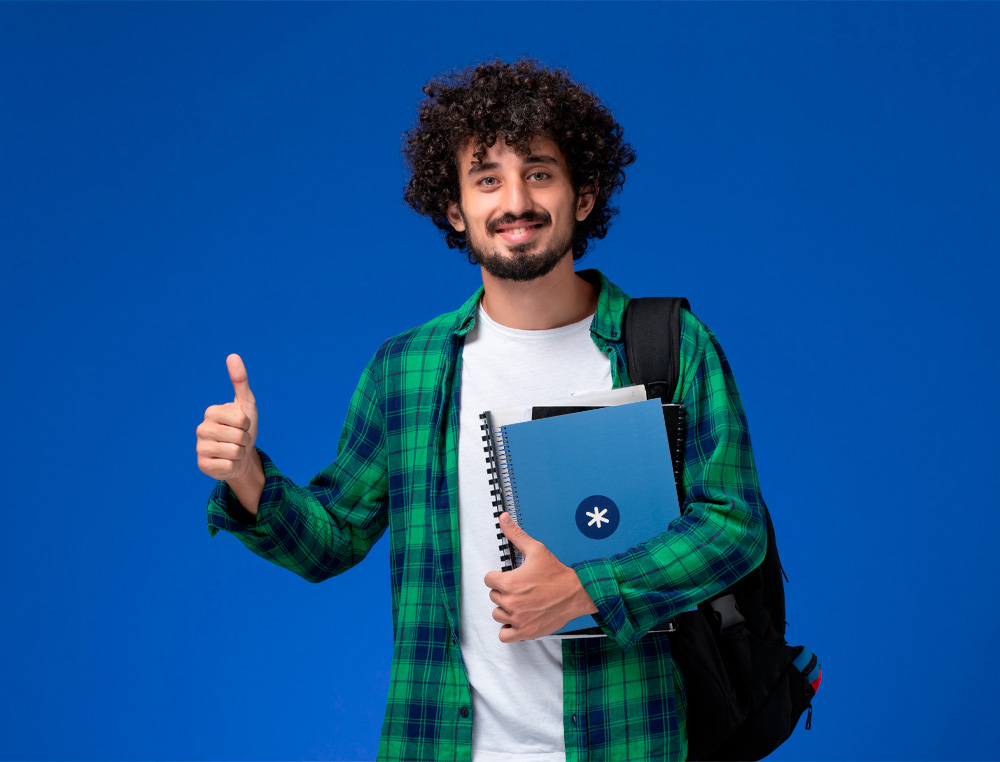 CADERNO ESPIRAL A4 MICRO ANTARTIK CAPA FORRADA 80F 90 GR HORIZONTAL 1 BANDA 4 FUROS COR AZUL ESCURO