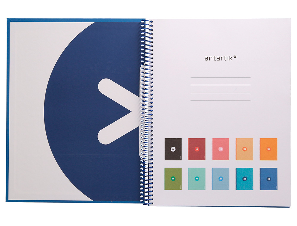 CADERNO ESPIRAL A4 MICRO ANTARTIK CAPA FORRADA 80F 90 GR HORIZONTAL 1 BANDA 4 FUROS COR AZUL ESCURO