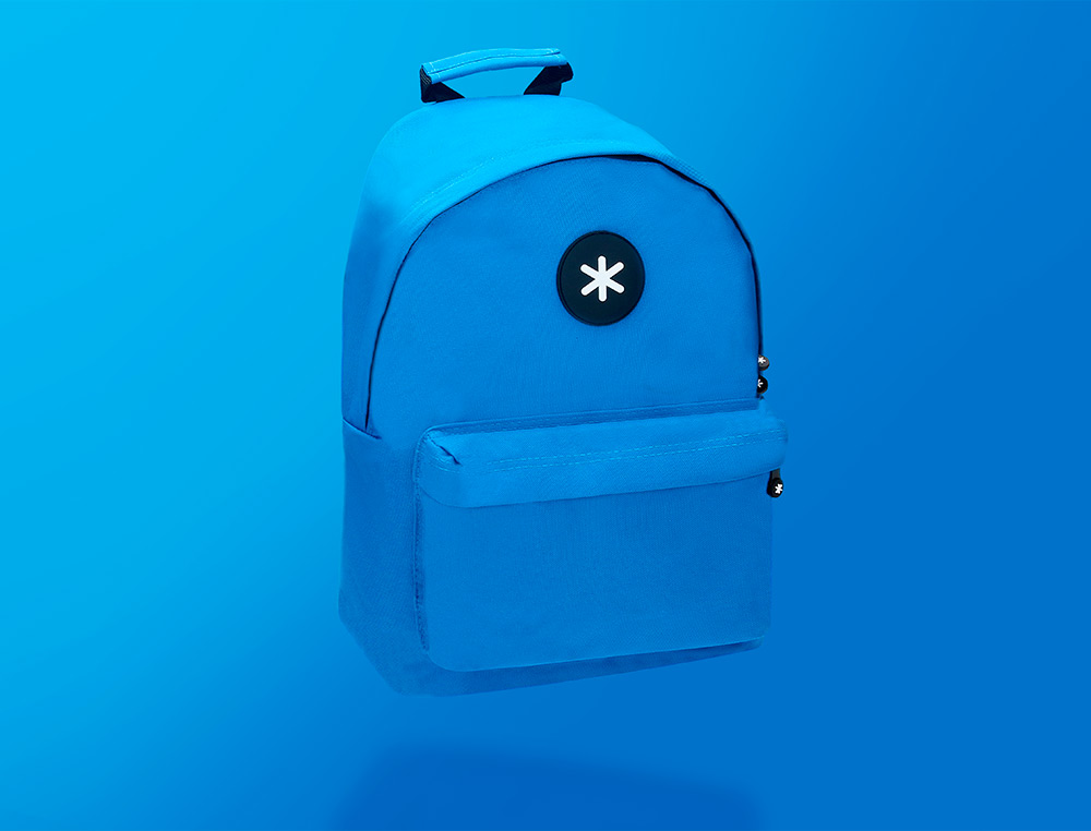 MOCHILA ANTARTIK COM ASA E BOLSO COM FECHO COR AZUL 310X160X410 MM