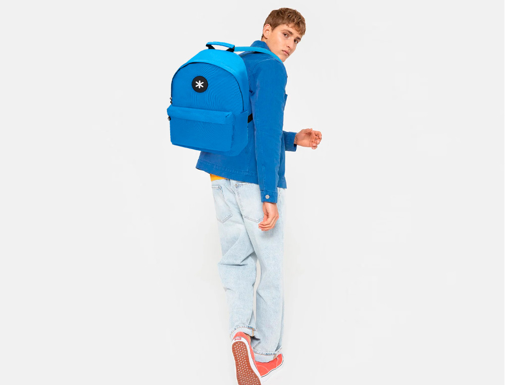 MOCHILA ANTARTIK COM ASA E BOLSO COM FECHO COR AZUL 310X160X410 MM