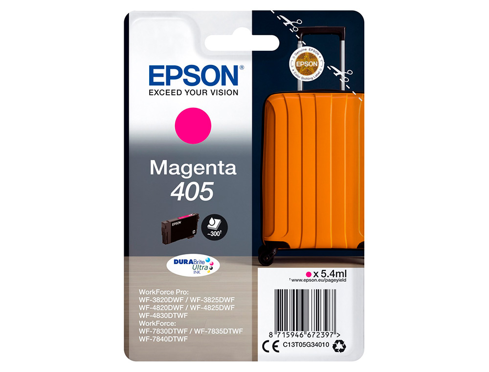 TINTEIRO EPSON 405 WF-3820DWF / WF-4820DWF / WF-7830DTWF / WF-7840DTWF MAGENTA