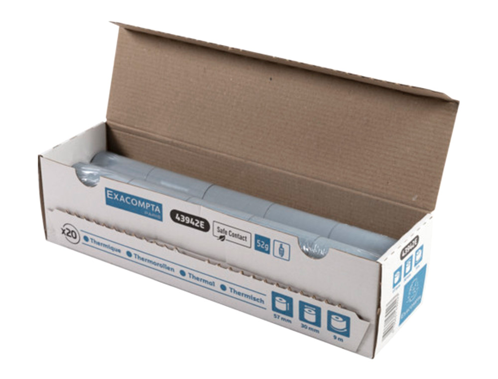 ROLO CALCULADORA EXACOMPTA SAFE CONTACT TERMICO 57 MM X 30 MM 52 G/M2