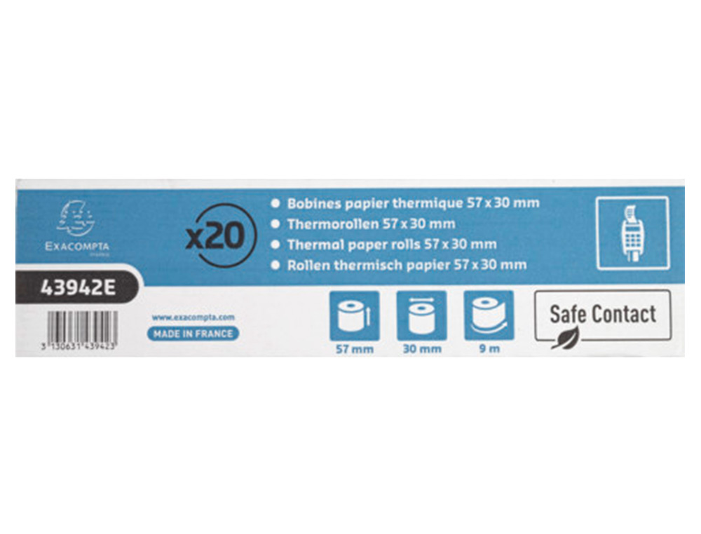 ROLO CALCULADORA EXACOMPTA SAFE CONTACT TERMICO 57 MM X 30 MM 52 G/M2