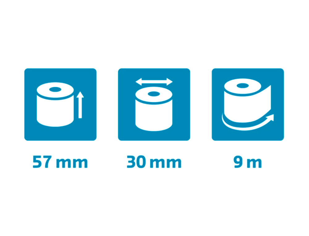 ROLO CALCULADORA EXACOMPTA SAFE CONTACT TERMICO 57 MM X 30 MM 52 G/M2