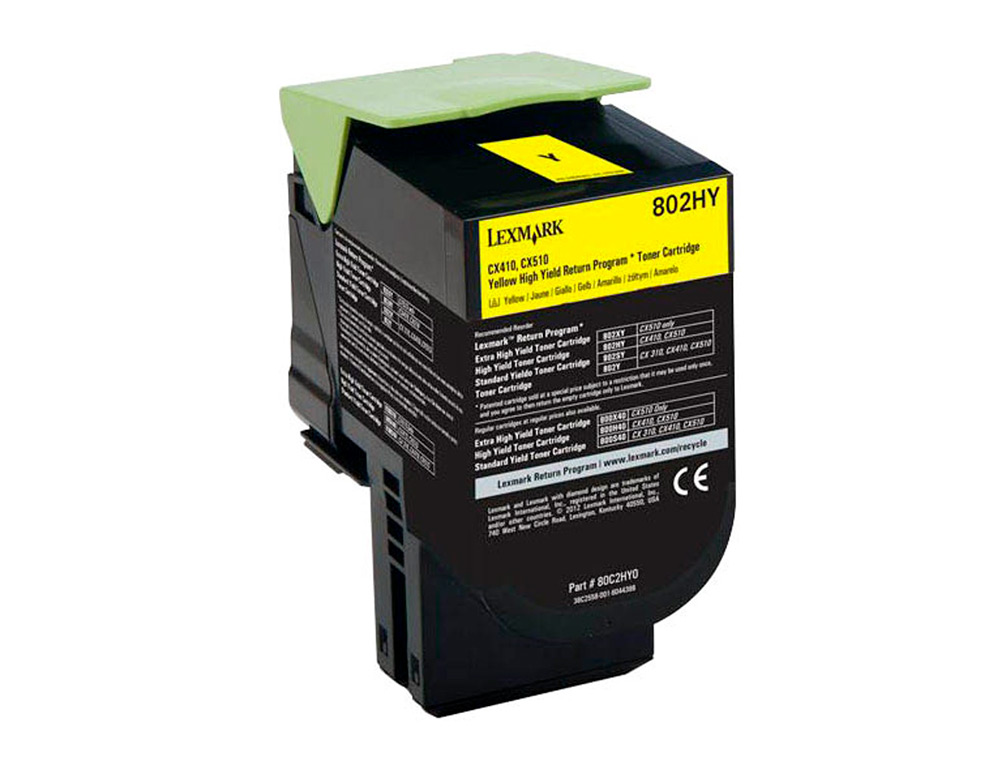 TONER LASER LEXMARK 80C2HYE AMARELO 3000 PAGINAS