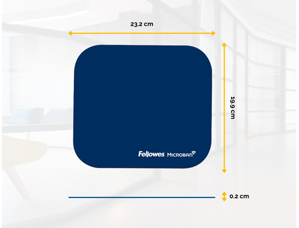 TAPETE PARA RATO FELLOWES COM PROTECAO MICROBAN COR AZUL 226X192X3 MM