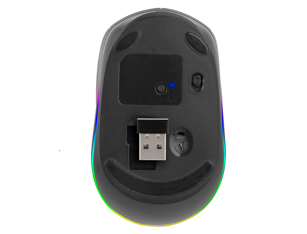RATO NGS SMOG OTICO 1000/1600/2400 DPI SEM FIOS 3 BOTOES RECETOR USB 2,4 GHZ 15 MODOS LUZES LED COR PRETO
