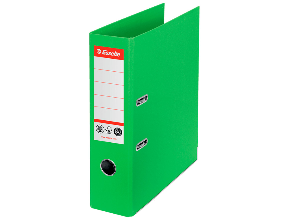 PASTA DE ARQUIVO DE ALAVANCA ESSELTE N1 CO2 NEUTRAL DIN A4 CARTAO FORRADO LOMBADA 75 MM VERDE VIVO