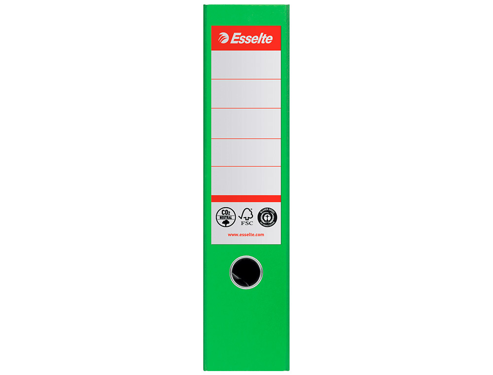 PASTA DE ARQUIVO DE ALAVANCA ESSELTE N1 CO2 NEUTRAL DIN A4 CARTAO FORRADO LOMBADA 75 MM VERDE VIVO
