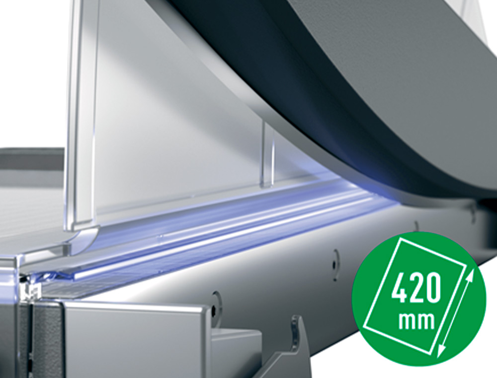 GUILHOTINA DE ALAVANCA LEITZ PRECISION OFFICE PRO A3 BASE VIDRO COMPRIMENTO CORTE 457 MM CAPAC. DE CORTE 25 F