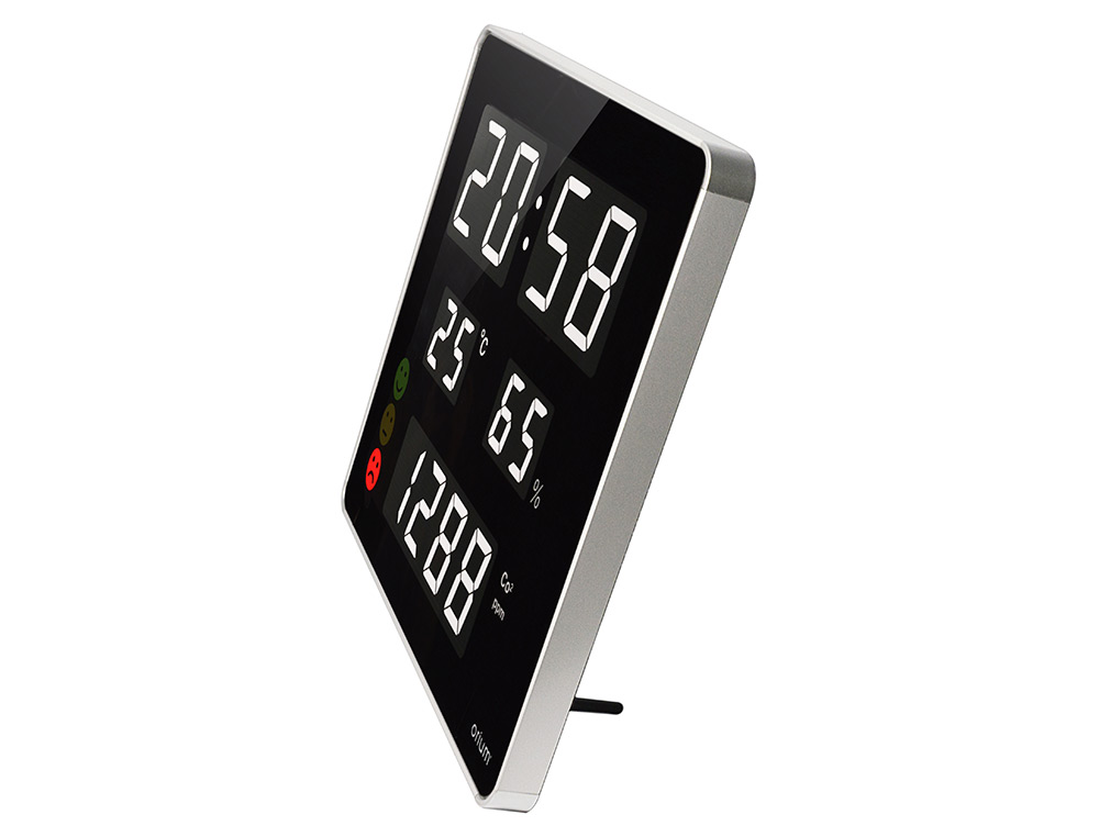 RELOGIO ORIUM CEP COM MEDIDOR DE CO2 ECRA LED ALARME PERSONALIZAVEL E SENSOR DE INFRARVERMELHOS 400X360X40 MM