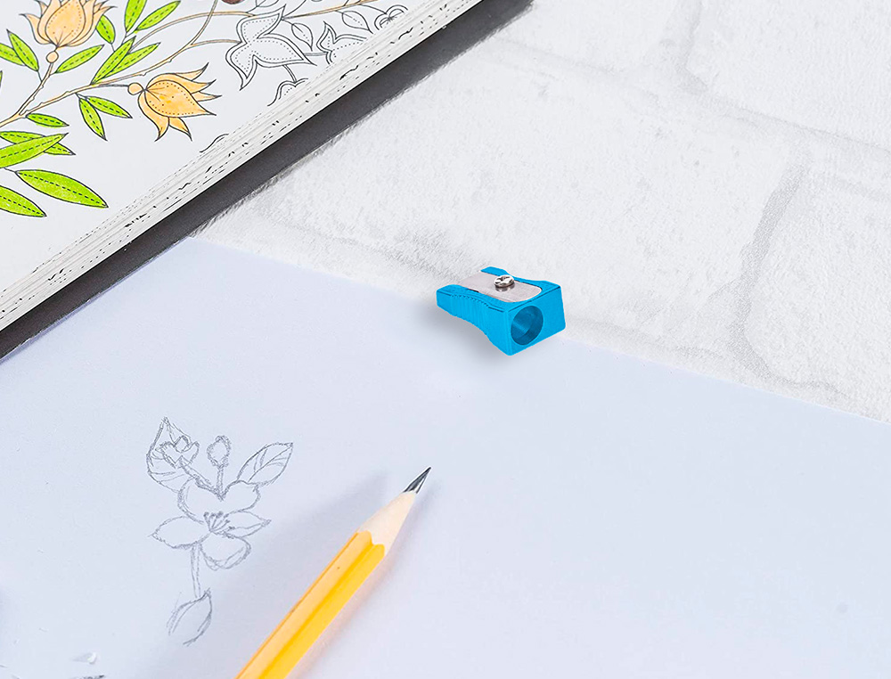 APARA LAPIS LIDERPAPEL METALICO 1 USO COR AZUL