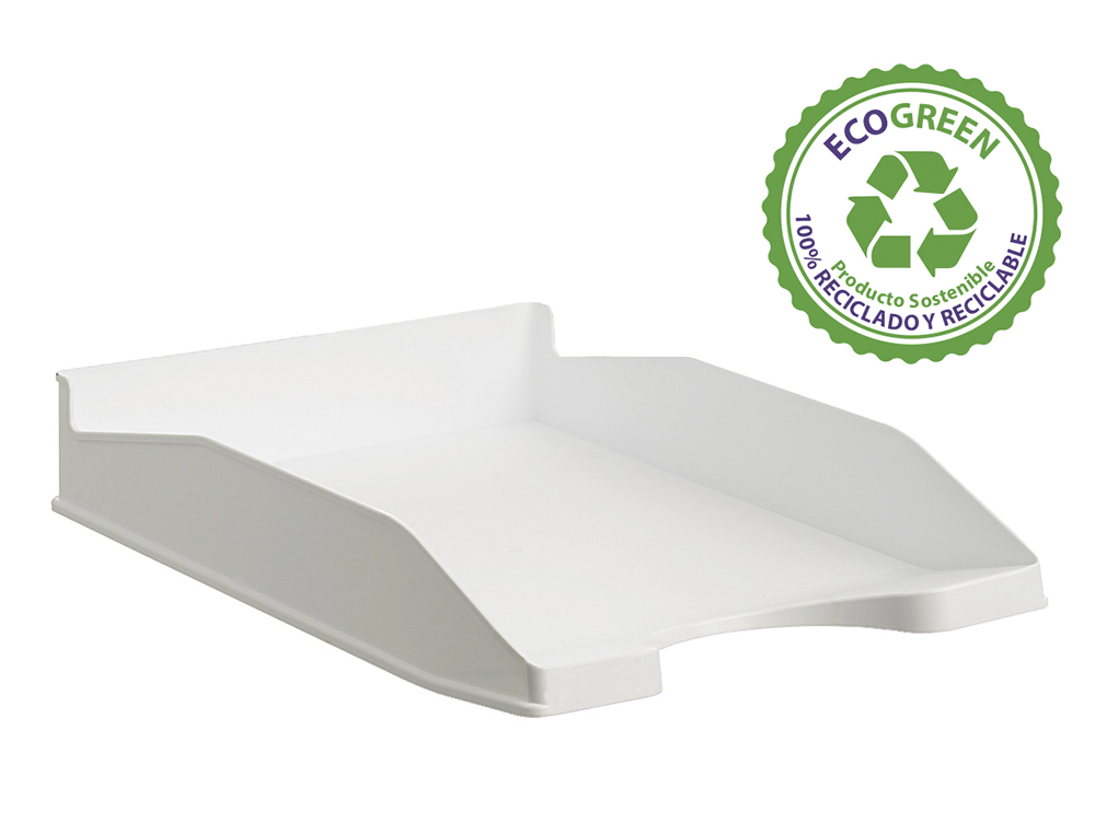 BANDEJA DE SECRETARIA ARCHIVO 2000 ECOGREEN PLASTICO 100% RECICLADO E RECICLAVEL EMPILHAVEL DIN A4 COR BRANCO PASTEL