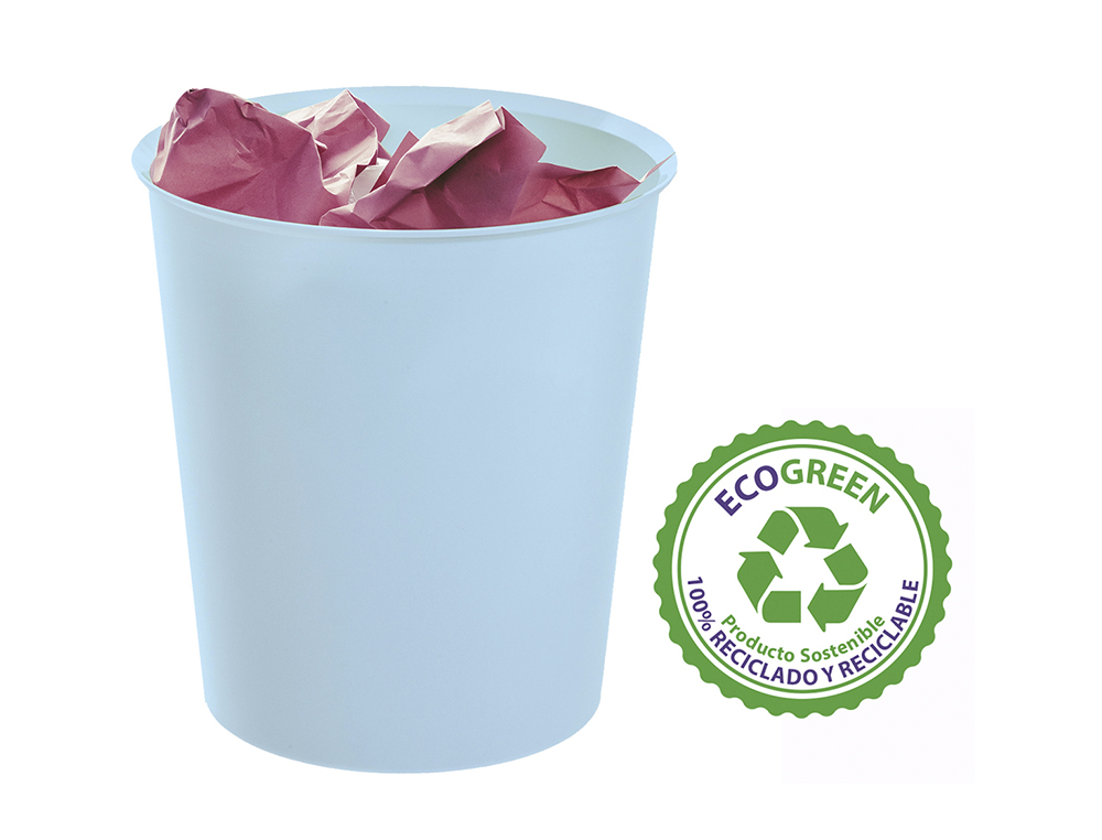 CESTO DE PAPEIS ARCHIVO 2000 ECOGREEN PLASTICO 100% RECICLAVEL 18 LITROS COR AZUL PASTEL