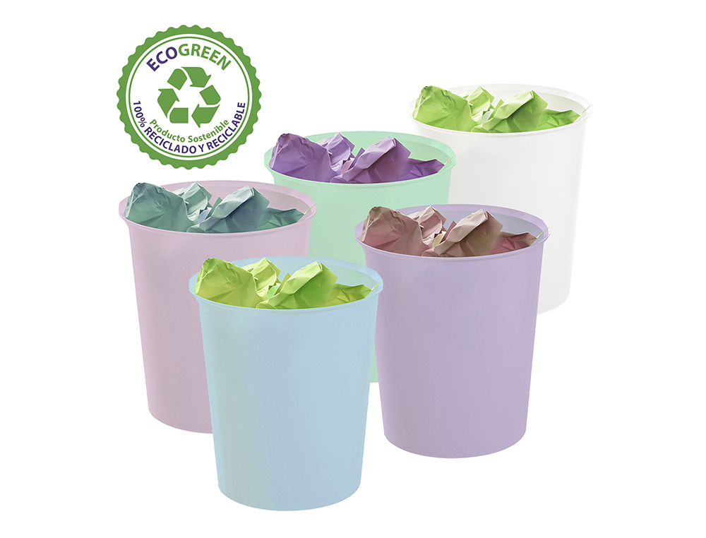 CESTO DE PAPEIS ARCHIVO 2000 ECOGREEN PLASTICO 100% RECICLAVEL 18 LITROS COR ROSA PASTEL