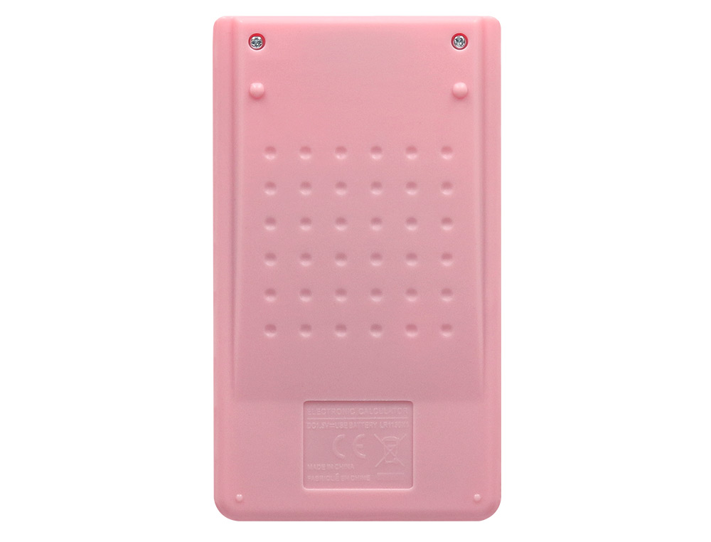 CALCULADORA LIDERPAPEL DE BOLSO XF12 8 DIGITOS SOLAR E PILHAS COR ROSA 115X65X8 MM