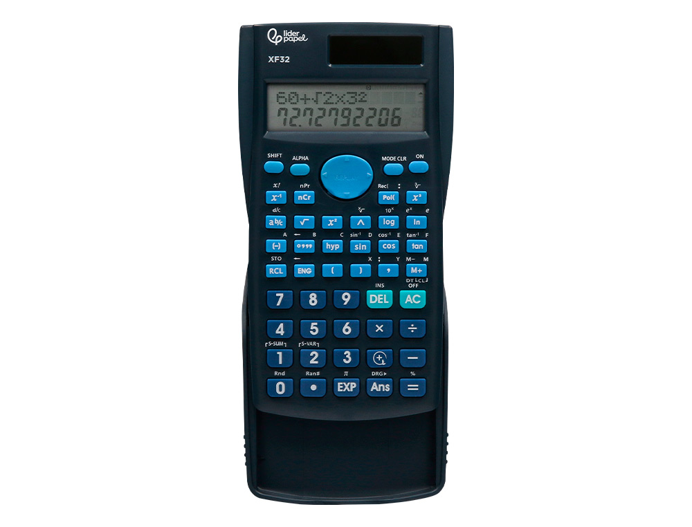 CALCULADORA LIDERPAPEL CIENTIFICA XF32 12 DIGITOS 240 FUNCOES COM TAMPA SOLAR E PILHAS COR AZUL 156X85X20 MM