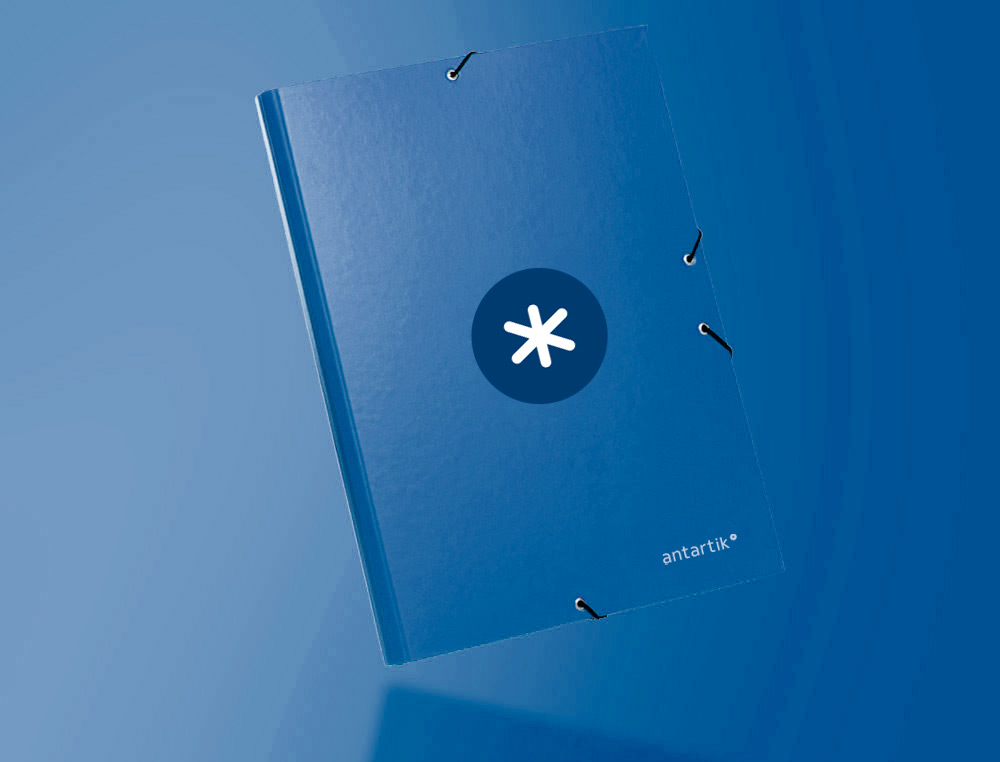 PASTA DE ELASTICOS ANTARTIK DIN A4 3 ABAS CARTAO FORRADO COR AZUL ESCURO