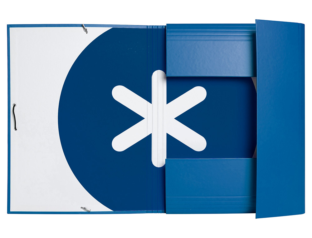 PASTA DE ELASTICOS ANTARTIK DIN A4 3 ABAS CARTAO FORRADO COR AZUL ESCURO