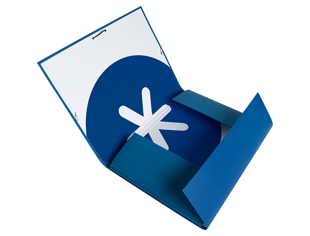 PASTA DE ELASTICOS ANTARTIK DIN A4 3 ABAS CARTAO FORRADO COR AZUL ESCURO