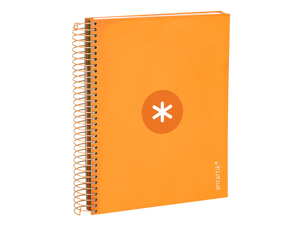 CADERNO ESPIRAL DIN A5 ANTARTIK CAPA FORRADA 120 F 100 GR QUADRICULA 5 MM 5 BANDAS COR MOSTARDA