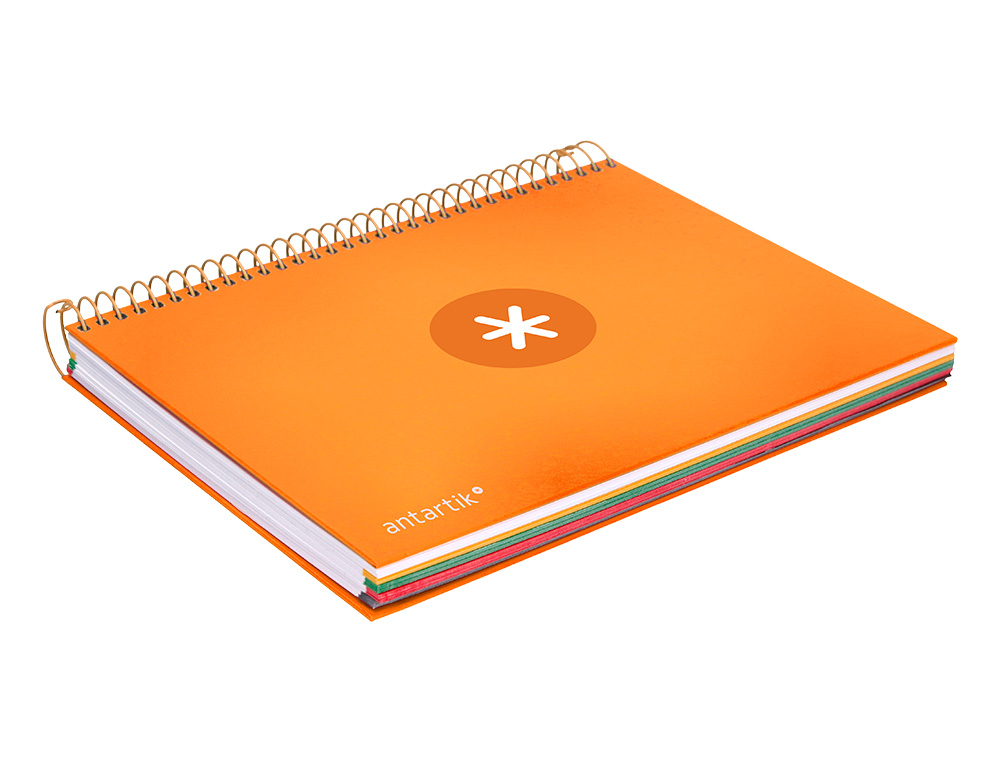 CADERNO ESPIRAL DIN A5 ANTARTIK CAPA FORRADA 120 F 100 GR QUADRICULA 5 MM 5 BANDAS COR MOSTARDA