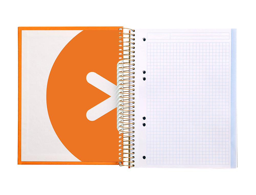 CADERNO ESPIRAL DIN A5 ANTARTIK CAPA FORRADA 120 F 100 GR QUADRICULA 5 MM 5 BANDAS COR MOSTARDA