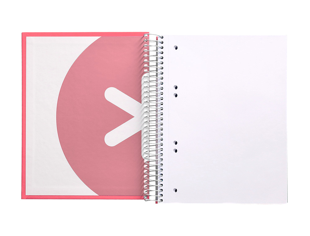 CADERNO ESPIRAL DIN A5 ANTARTIK CAPA FORRADA 120 F 100 GR LISO 5 MM 5 BANDAS COR CORAL