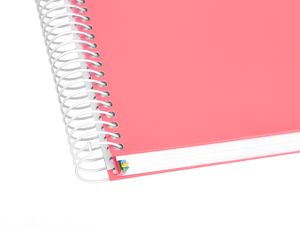 CADERNO ESPIRAL DIN A5 ANTARTIK CAPA FORRADA 120 F 100 GR LISO 5 MM 5 BANDAS COR CORAL