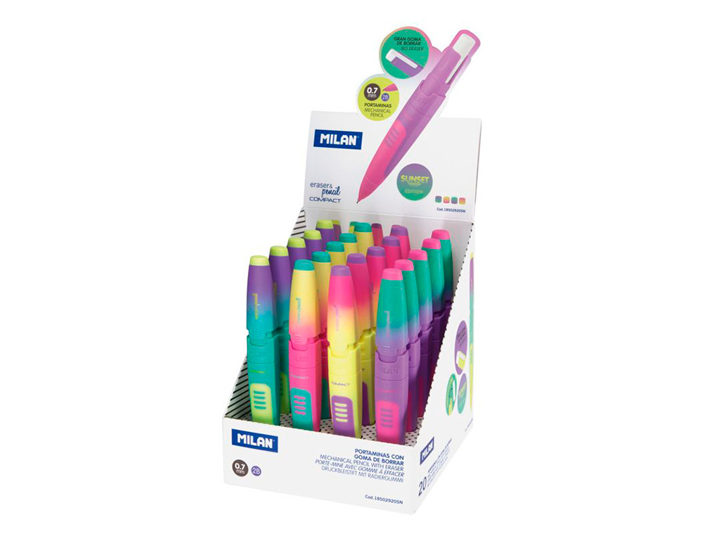 LAPISEIRA MILAN COMPACT SUNSET 0,7 MM COM BORRACHA CORES SORTIDAS