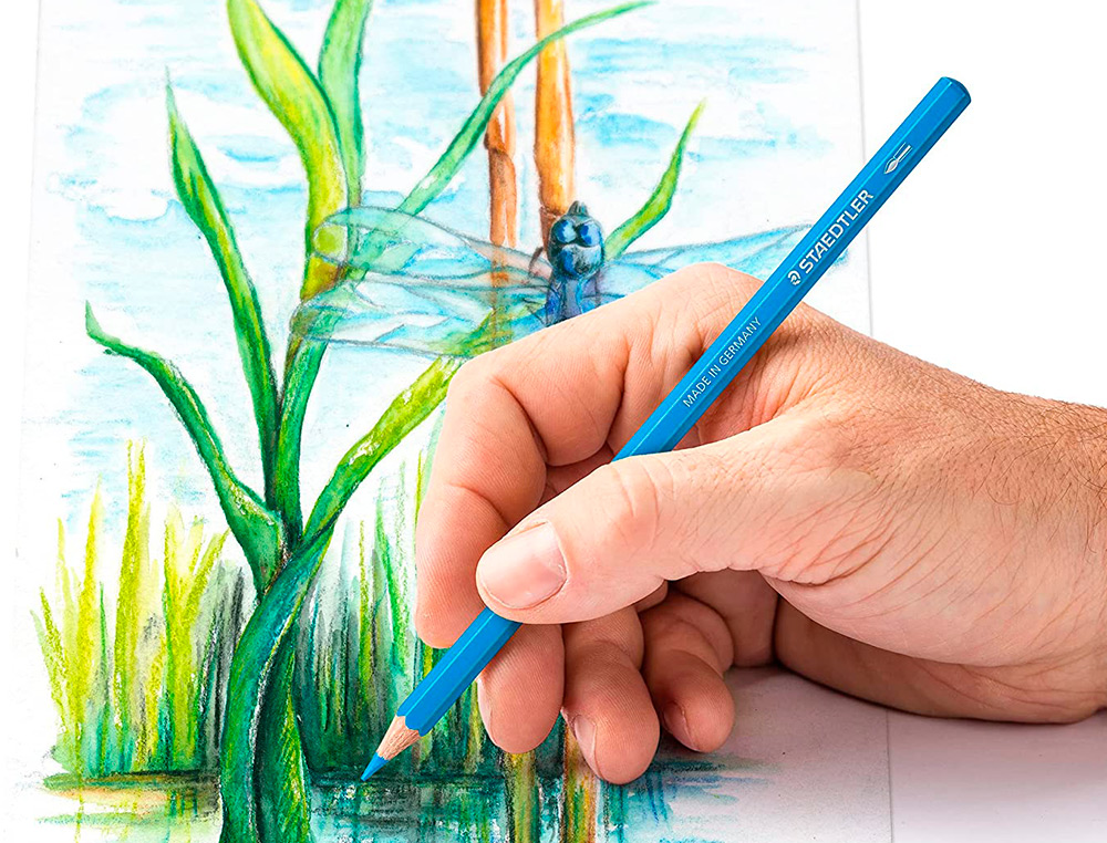 LAPIS DE COR STAEDTLER AGUARELAVEIS CAIXA METALICA DE 12 CORES SORTIDAS