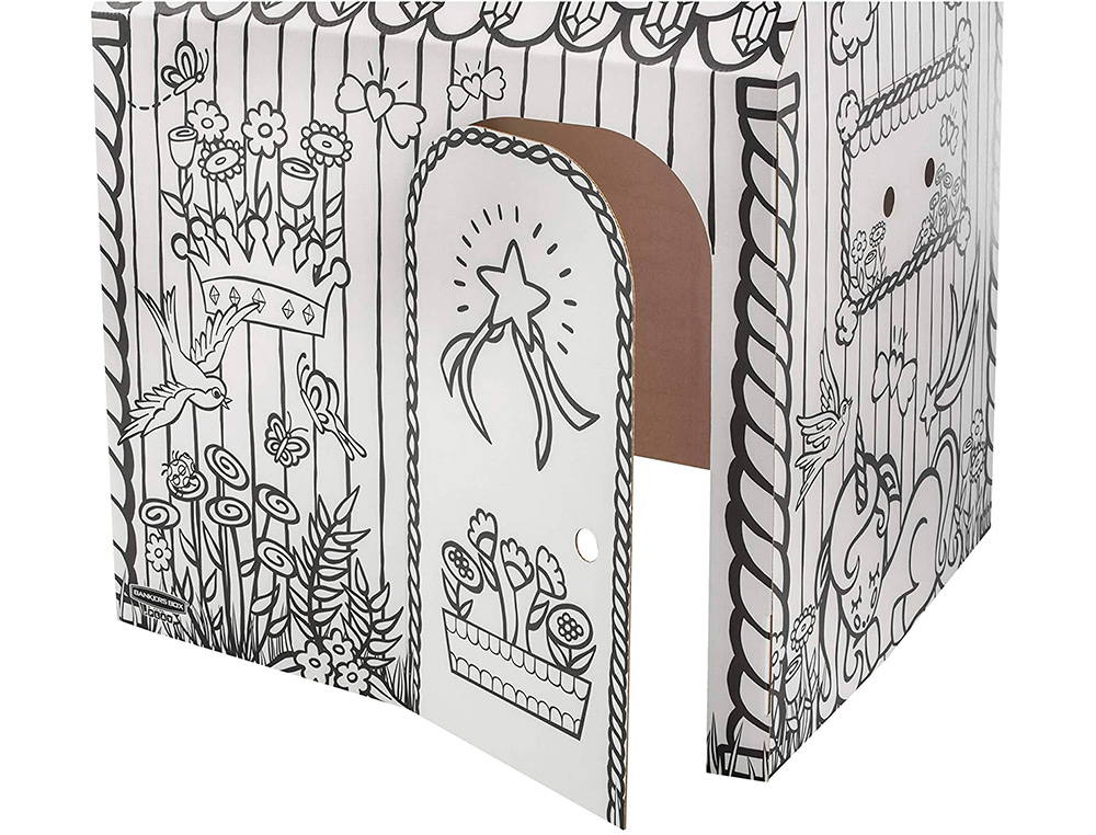 CASA DE BRINCAR BANKERS BOX PLAYHOUSE PARA PINTAR UNICORNIO FABRICADA EM CARTAO RECICLADO 1210X960X810 MM
