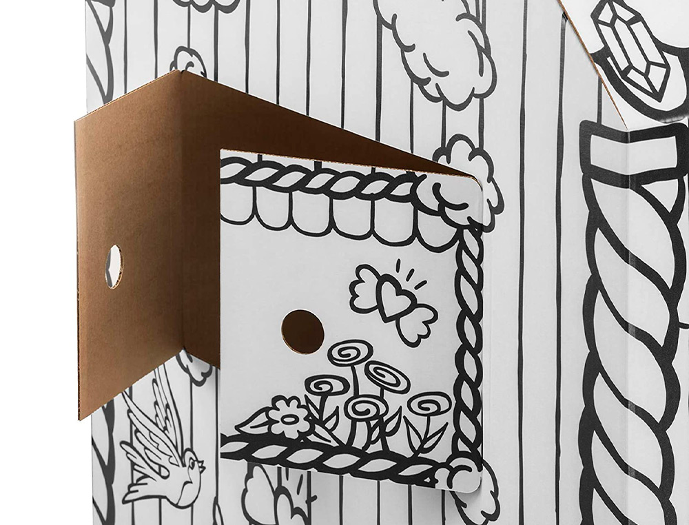 CASA DE BRINCAR BANKERS BOX PLAYHOUSE PARA PINTAR UNICORNIO FABRICADA EM CARTAO RECICLADO 1210X960X810 MM