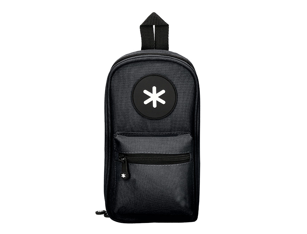 ESTOJO ESCOLAR ANTARTIK FORMA DE MOCHILA COM BOLSO E 4 DEPARTAMENTOS COR PRETO 230X50X120 MM
