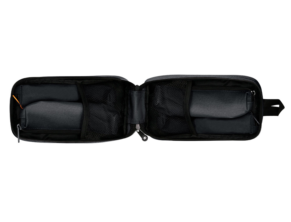 ESTOJO ESCOLAR ANTARTIK FORMA DE MOCHILA COM BOLSO E 4 DEPARTAMENTOS COR PRETO 230X50X120 MM