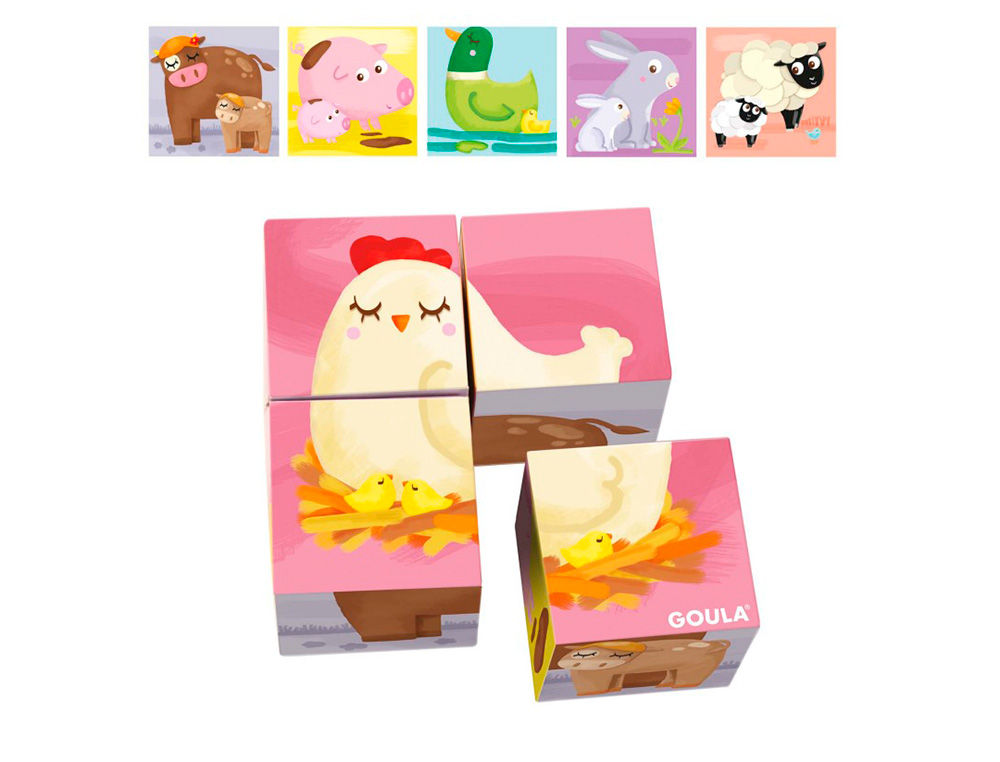 PUZZLE GOULA CUBOS DE CARTAO 6 CENAS DIFERENTES 4 PECAS