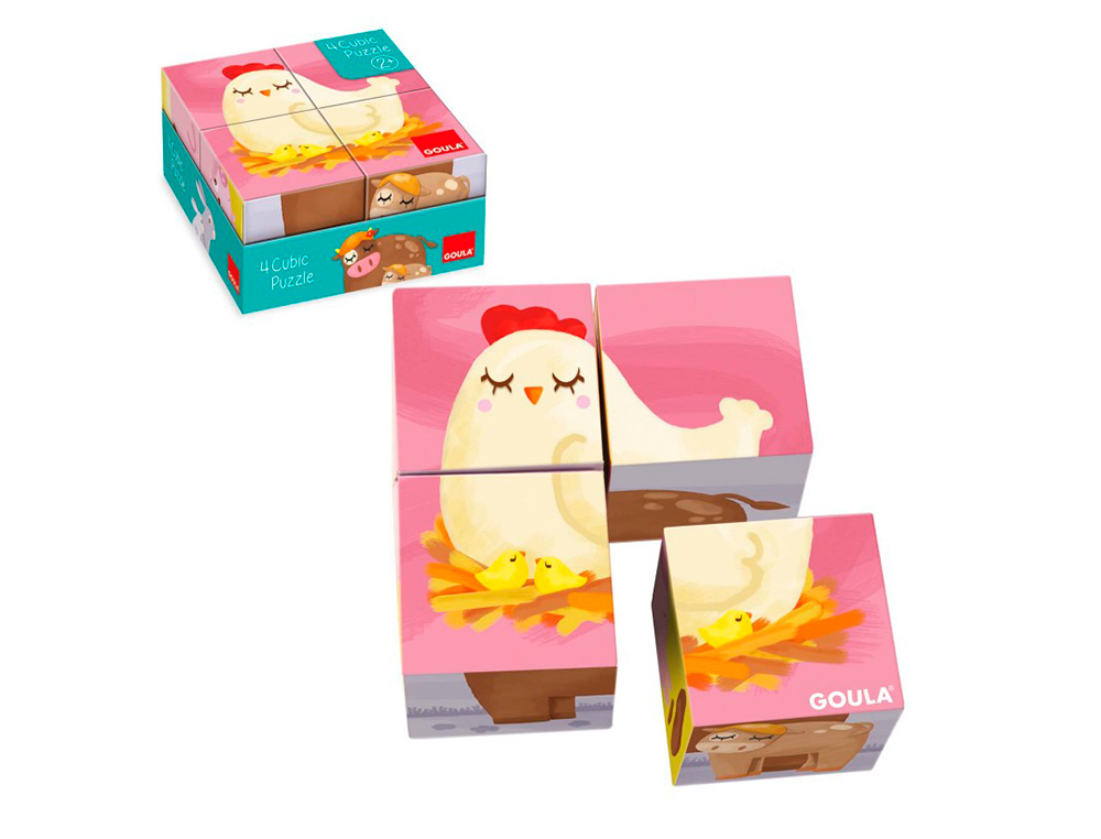 PUZZLE GOULA CUBOS DE CARTAO 6 CENAS DIFERENTES 4 PECAS