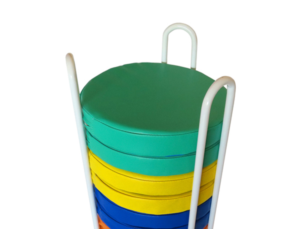 CARRO PORTA ALMOFADAS SUMO DIDACTIC + 12 PUFS CORES SORTIDAS 35/40 CM DIAMETRO X 82 CM