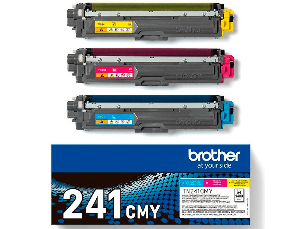 TONER BROTHER TN241CMY HL3140 / 3170 / 3150 / DCP9020 / MFC9140 / 9330 / 9340 CIAN MAGENTA AMARELO 1500 PAGINAS
