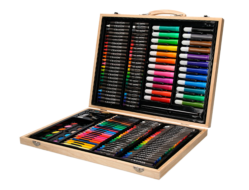 SET DE PINTURA LIDERPAPEL MADEIRA 168 PECAS MALA 39,3X30X4,8 CM