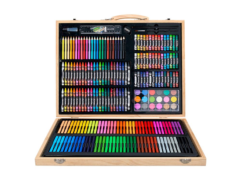 SET DE PINTURA LIDERPAPEL MADEIRA 245 PECAS MALA 49X36,6X4,5 CM