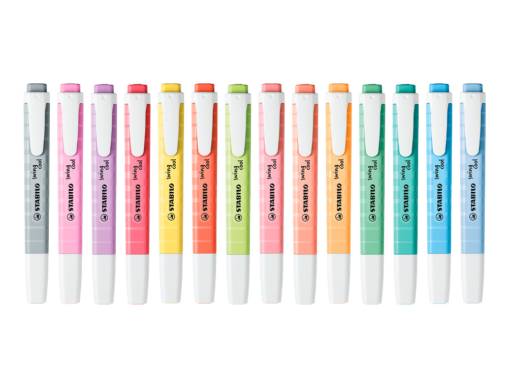 MARCADOR FLUORESCENTE STABILO SWING COOL PASTEL BOIAO DE 100 UNIDADES CORES SORTIDAS