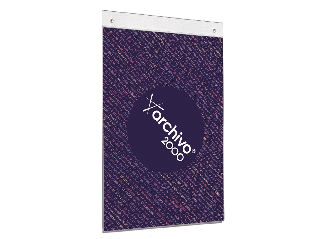 EXPOSITOR DE PAREDE ARCHIVO 2000 COM FUROS ULTRA TRANSPARENTE DIN A4 VERTICAL 210X325 MM