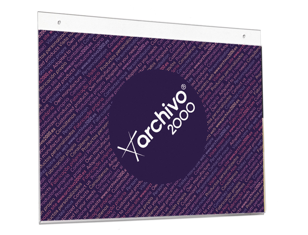 EXPOSITOR DE PAREDE ARCHIVO 2000 COM FUROS ULTRA TRANSPARENTE DIN A4 HORIZONTAL 300X235 MM