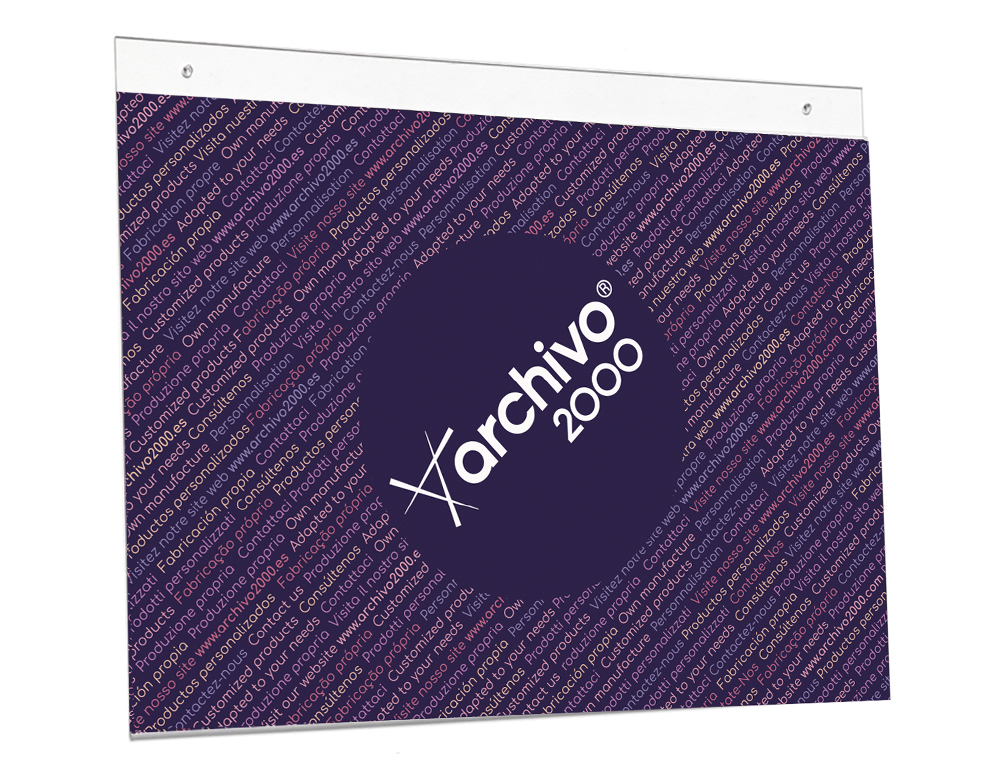 EXPOSITOR DE PAREDE ARCHIVO 2000 COM FUROS ULTRA TRANSPARENTE DIN A4 HORIZONTAL 300X235 MM