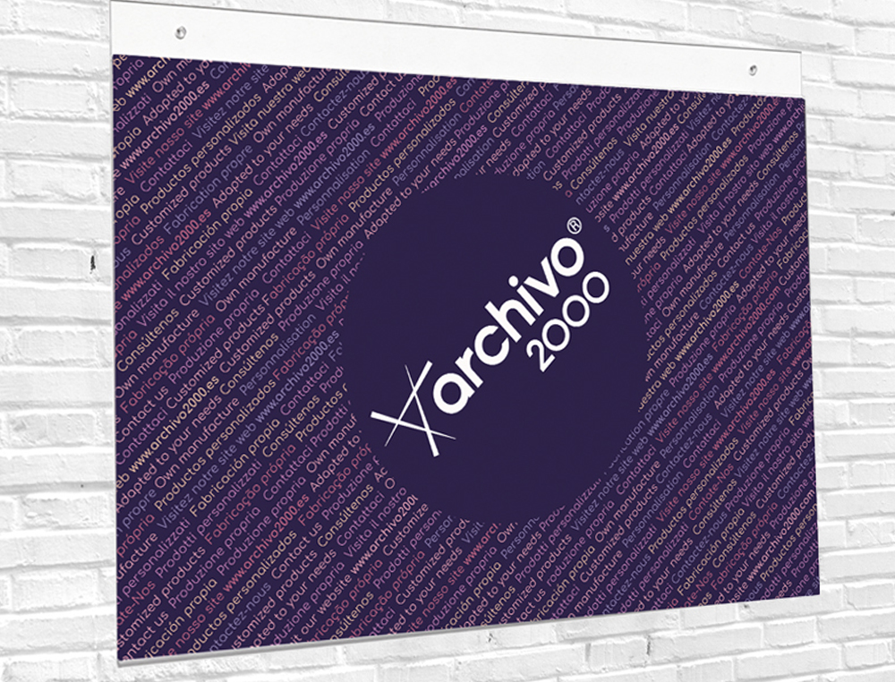 EXPOSITOR DE PAREDE ARCHIVO 2000 COM FUROS ULTRA TRANSPARENTE DIN A4 HORIZONTAL 300X235 MM