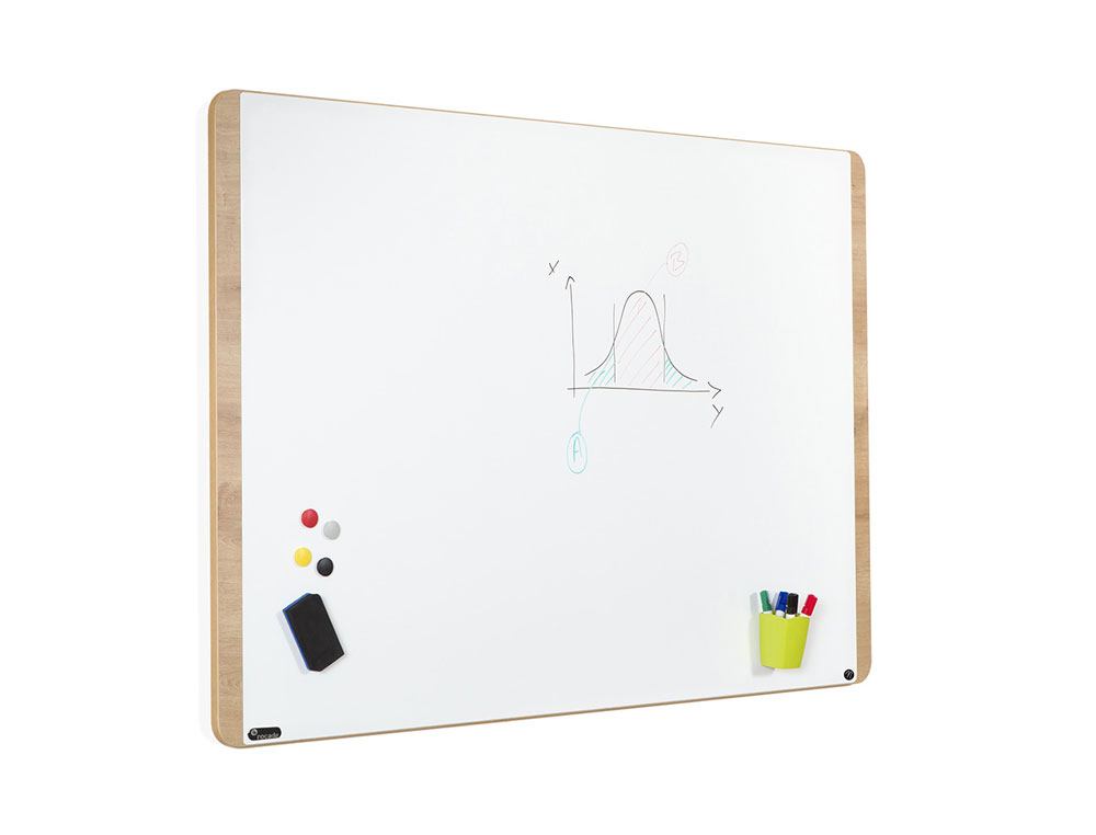 QUADRO BRANCO ROCADA MAGNTICO LACADO NATURAL 115X75 CM