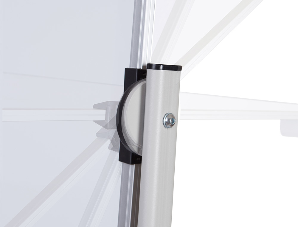 QUADRO BRANCO ROCADA GIRATORIO DUPLA FACE ACO LACADO MAGNETICO COM BANDEJAS ACESSORIOS 150X120 CM
