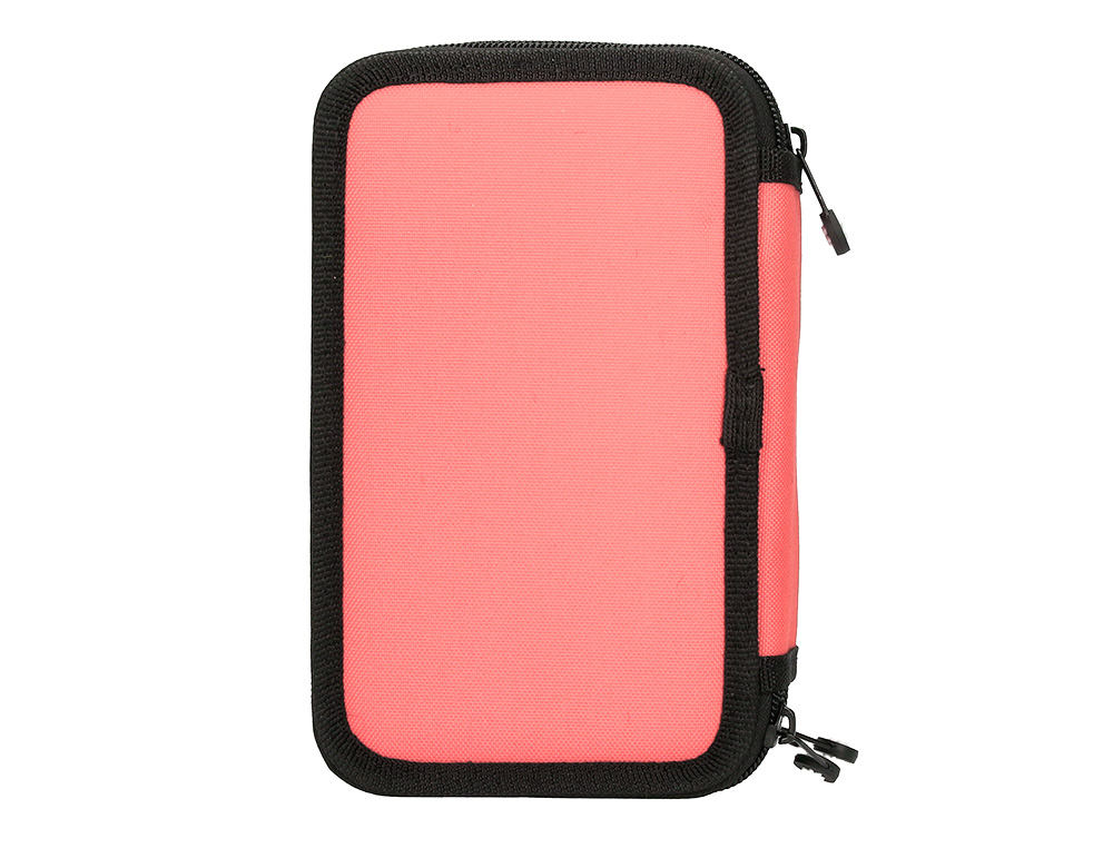 ESTOJO ESCOLAR ANTARTIK TRIPLO COR CORAL 36 PECAS 200X125X65 MM